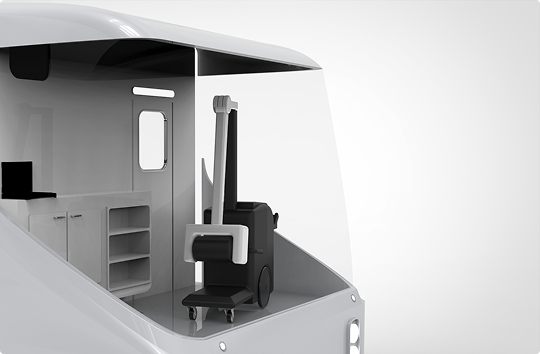 X-ray interior view of the Mobile Health Unit