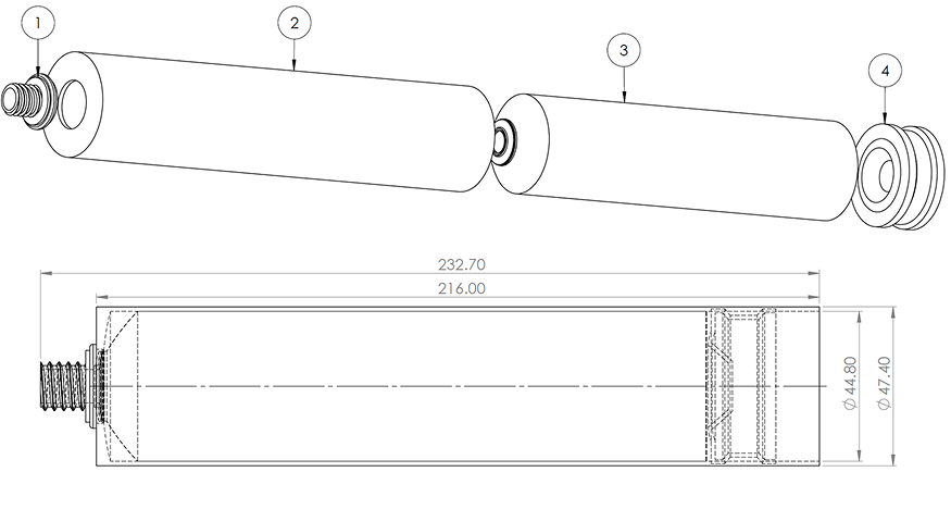 Detailed design drawing of the IBRIDO silicone cartridge