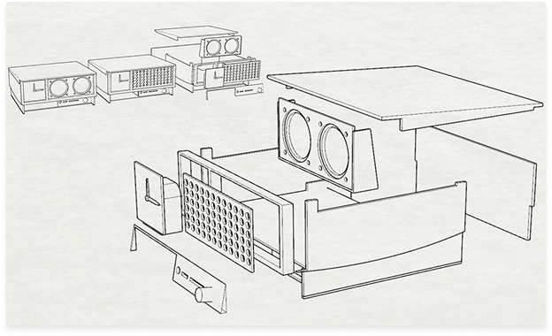Detailed design rendering of KINO internal components