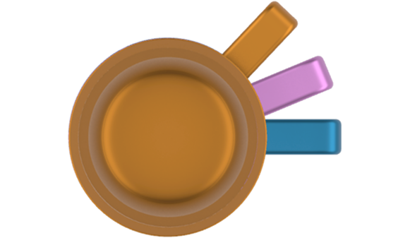Top down view of the STRATA mug prototype