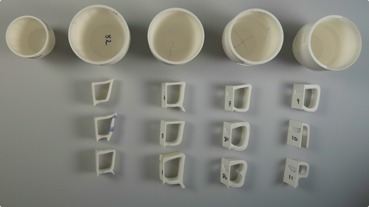 Top view development of STRATA prototypes and handle iterations