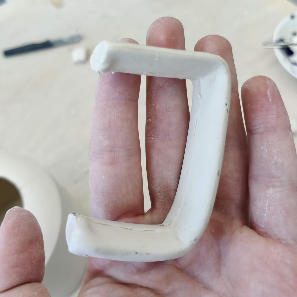 Teekannu handle - two part plaster mould
